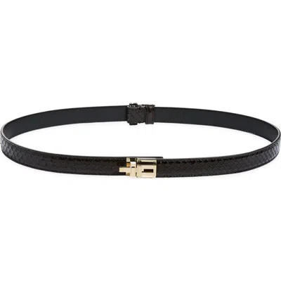 Tom Ford Snakeskin Embossed Sheepskin Leather Belt In Espresso