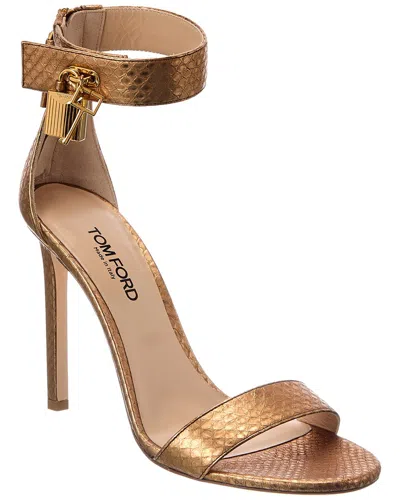 Tom Ford Logo Leather Sandal In Transparent