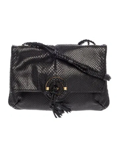Pre-owned Tom Ford Snakeskin Shoulder Bag In Black