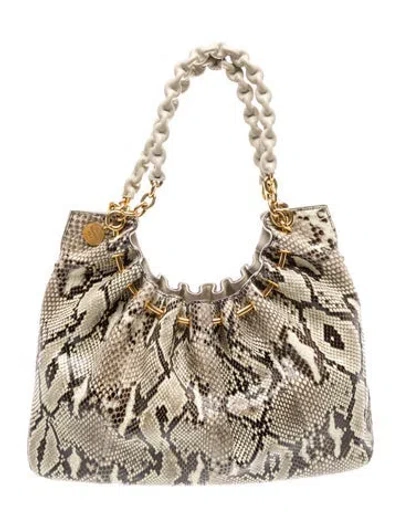 Pre-owned Tom Ford Snakeskin Shoulder Bag In Neutral