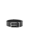 Tom Ford Logo-loop Leather Belt In Black