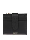 Tom Ford Compact Black Soft Grain Leather Wallet With Secure Snap Closure In Black