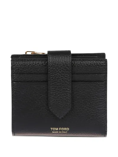 TOM FORD SNAP-CLOSURE LEATHER WALLET