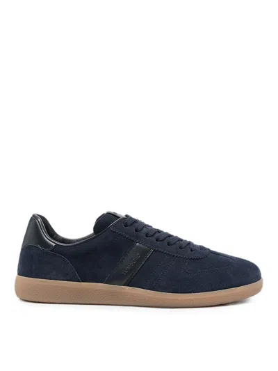 Tom Ford Leather-trimmed Suede Sneakers In Blue