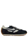 Tom Ford Navy Suede And Mesh Sneakers With Contrast Stripes In Blue