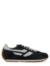 Tom Ford Navy Suede And Mesh Sneakers With Contrast Stripes In Blue