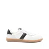 Tom Ford Archer White Low Top Sneakers With Logo Lettering On Tongue And Heel And Contrasting Heel In Leather In White