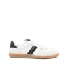 Tom Ford Archer White Low Top Sneakers With Logo Lettering On Tongue And Heel And Contrasting Heel In Leather In White