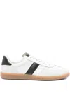Tom Ford Archer White Low Top Sneakers With Logo Lettering On Tongue And Heel And Contrasting Heel In Leather In White