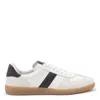 Tom Ford Archer White Low Top Sneakers With Logo Lettering On Tongue And Heel And Contrasting Heel In Leather