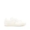 Tom Ford 'waiwick' White Low Top Sneakers With Perforated Logo On The Side And Logo Patch On The Tongue In White