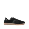 Tom Ford Leather-trimmed Suede Sneakers In Black