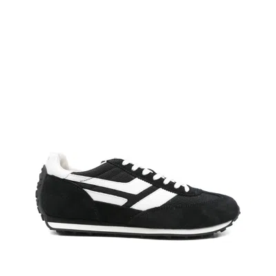 Tom Ford Suede Sneakers With Contrast Panels And Flat Sole In Black