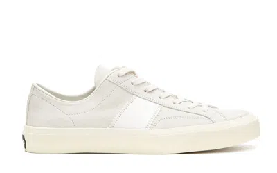 Tom Ford Neutral Logo Patch Low-top Sneakers In Neutrals
