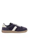 Tom Ford Navy Suede Sneakers With White Leather Accents In Blue
