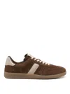 Tom Ford Suede Sneakers With Contrast Stripe And Rubber Sole In Brown