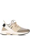 Tom Ford Mens Beige Jago Mesh-woven Low-top Trainers In Burgundy