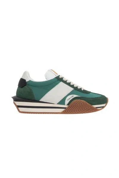 Tom Ford Sneakers In Green+cream