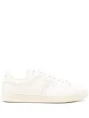 Tom Ford 'waiwick' White Low Top Sneakers With Perforated Logo On The Side And Logo Patch On The Tongue In Neutrals