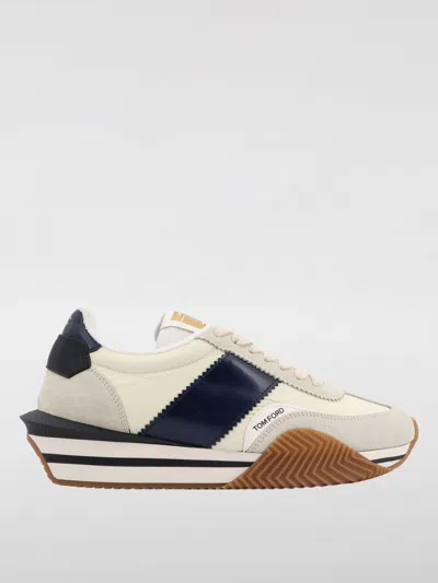 Tom Ford Logo Lace Low-cut Skate Shoes In Beige