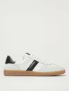 Tom Ford Archer White Low Top Sneakers With Logo Lettering On Tongue And Heel And Contrasting Heel In Leather