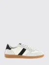 Tom Ford Archer White Low Top Sneakers With Logo Lettering On Tongue And Heel And Contrasting Heel In Leather In Multi