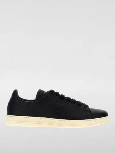 Tom Ford Low-top Leather Sneakers In Black