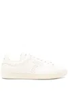 Tom Ford 'waiwick' White Low Top Sneakers With Perforated Logo On The Side And Logo Patch On The Tongue In White