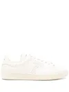 Tom Ford 'waiwick' White Low Top Sneakers With Perforated Logo On The Side And Logo Patch On The Tongue In White