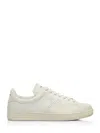 Tom Ford 'waiwick' White Low Top Sneakers With Perforated Logo On The Side And Logo Patch On The Tongue In White