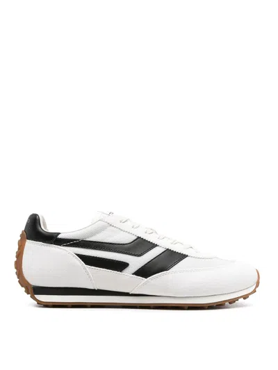 Tom Ford Low-profile White Sneakers With Black Leather Accents