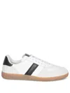 Tom Ford Archer White Low Top Sneakers With Logo Lettering On Tongue And Heel And Contrasting Heel In Leather In White