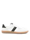 Tom Ford Archer White Low Top Sneakers With Logo Lettering On Tongue And Heel And Contrasting Heel In Leather In White