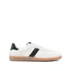 Tom Ford Archer White Low Top Sneakers With Logo Lettering On Tongue And Heel And Contrasting Heel In Leather In White