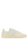 Tom Ford Smooth Leather Low Top Sneakers In White