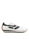 Tom Ford Low-profile White Sneakers With Black Leather Accents In Yellow