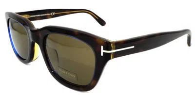 Pre-owned Tom Ford Snowdon 237 55j Havana / Brown Sunglasses Tf237-f 55j Asian Fit 51mm