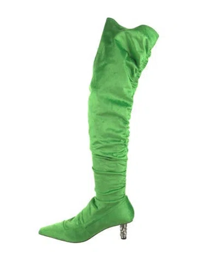 Pre-owned Tom Ford Sock Boots In Green