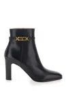 Tom Ford Black Ankle Boots With T Chain Detail In Leather Woman In Black