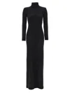 Tom Ford Turtleneck Backless Soft Cashmere Maxi Dress In Black