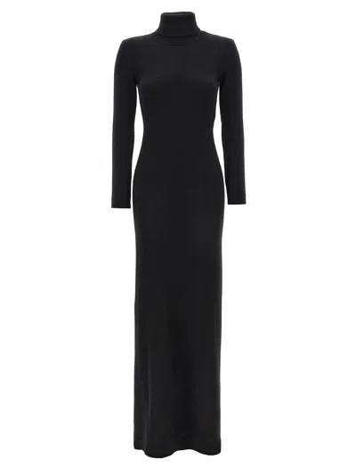 Tom Ford Black Crewneck Maxi Dress In Lb999 Black