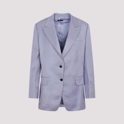 Tom Ford Soft Fluid Twill Boyfriend Jacket 42 In Blue