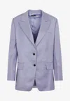 Tom Ford Purple Soft Fluid Twill Boyfriend Jacket In Violet
