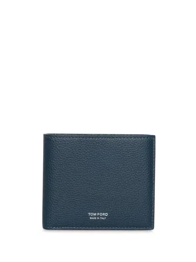 Tom Ford Soft Grain Blue Bifold Wallet