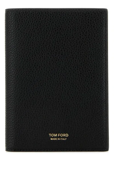 Tom Ford Soft Grain Card Holder-tu Nd  Male In Black