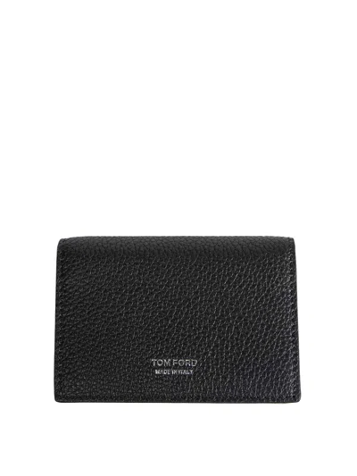 Tom Ford Soft Grain Leather Card Holder In Black