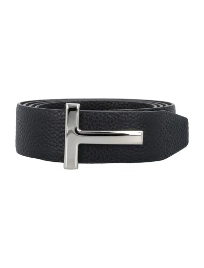 TOM FORD SOFT GRAIN LEATHER REVERSIBLE T BELT 30