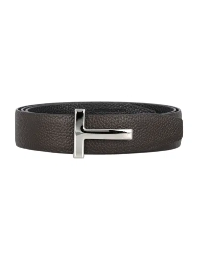 TOM FORD SOFT GRAIN LEATHER REVERSIBLE T BELT 30