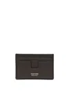 Tom Ford Soft Grain Leather T Line Cardholder Accessories In Chocolate
