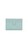 Tom Ford Slim Leather Cardholder Wallet With Compact Design In Nile Blue